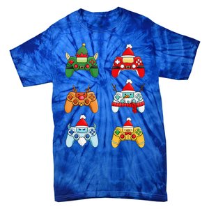 Christmas Santa Snowman Gaming Controllers Elf Tie-Dye T-Shirt