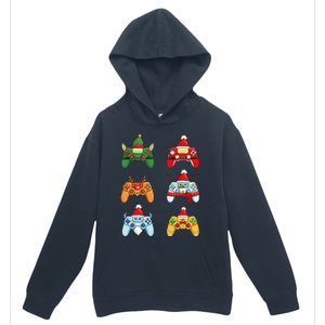 Christmas Santa Snowman Gaming Controllers Elf Urban Pullover Hoodie