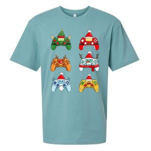 Christmas Santa Snowman Gaming Controllers Elf Sueded Cloud Jersey T-Shirt