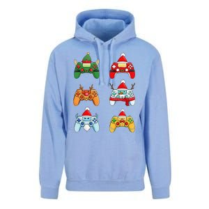 Christmas Santa Snowman Gaming Controllers Elf Unisex Surf Hoodie