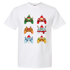 Christmas Santa Snowman Gaming Controllers Elf Garment-Dyed Heavyweight T-Shirt