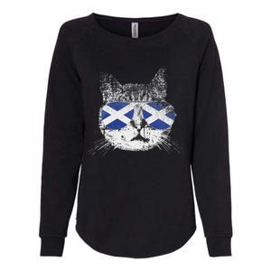 Cat Scottish Scotland Flag Country Retro Funny Womens California Wash Sweatshirt