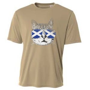 Cat Scottish Scotland Flag Country Retro Funny Cooling Performance Crew T-Shirt