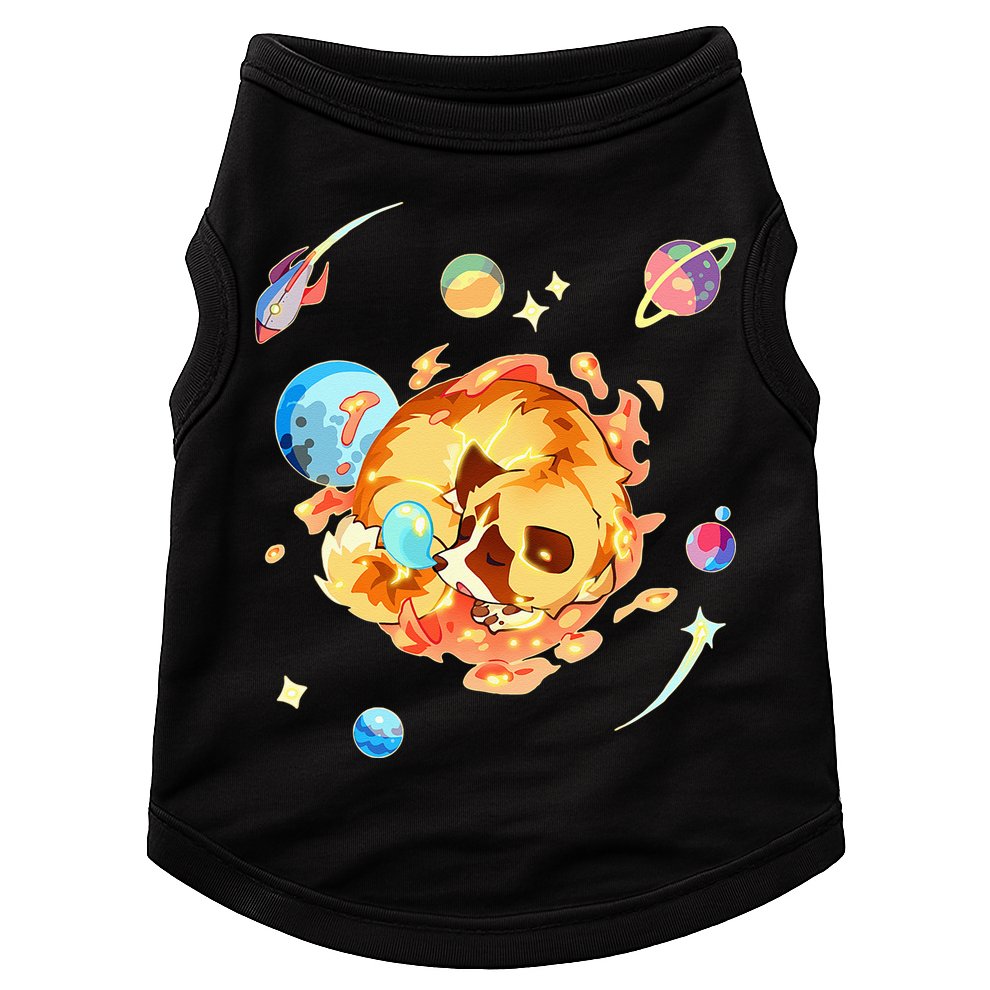 Cute Sleepy Space Akita Dog Graphic Doggie Tank
