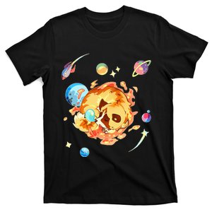 Cute Sleepy Space Akita Dog Graphic T-Shirt