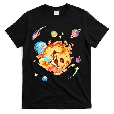 Cute Sleepy Space Akita Dog Graphic T-Shirt