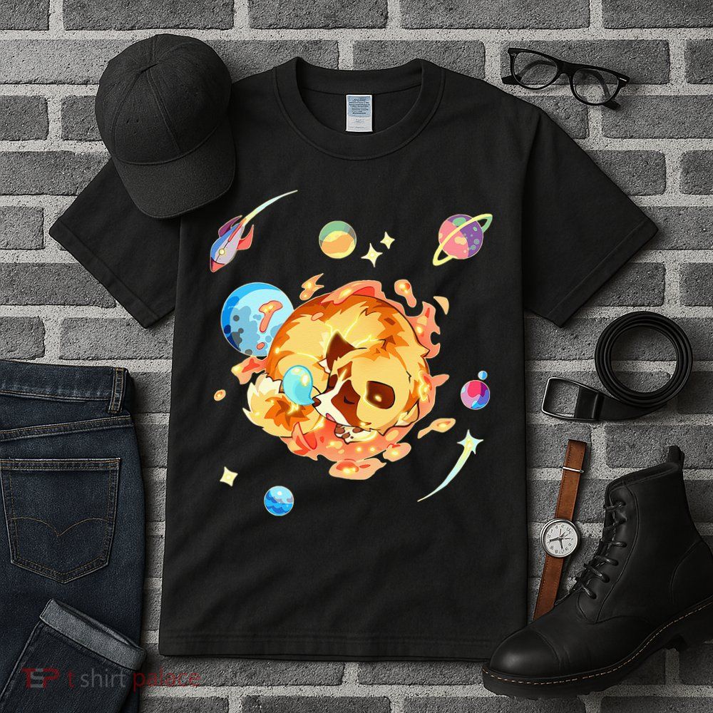 Cute Sleepy Space Akita Dog Graphic Tall T-Shirt