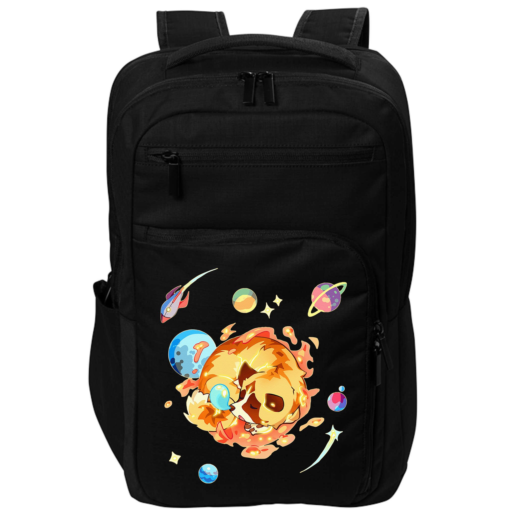 Cute Sleepy Space Akita Dog Graphic Impact Tech Backpack