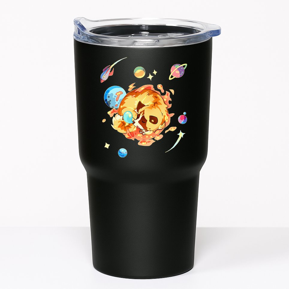 Cute Sleepy Space Akita Dog Graphic Tumbler