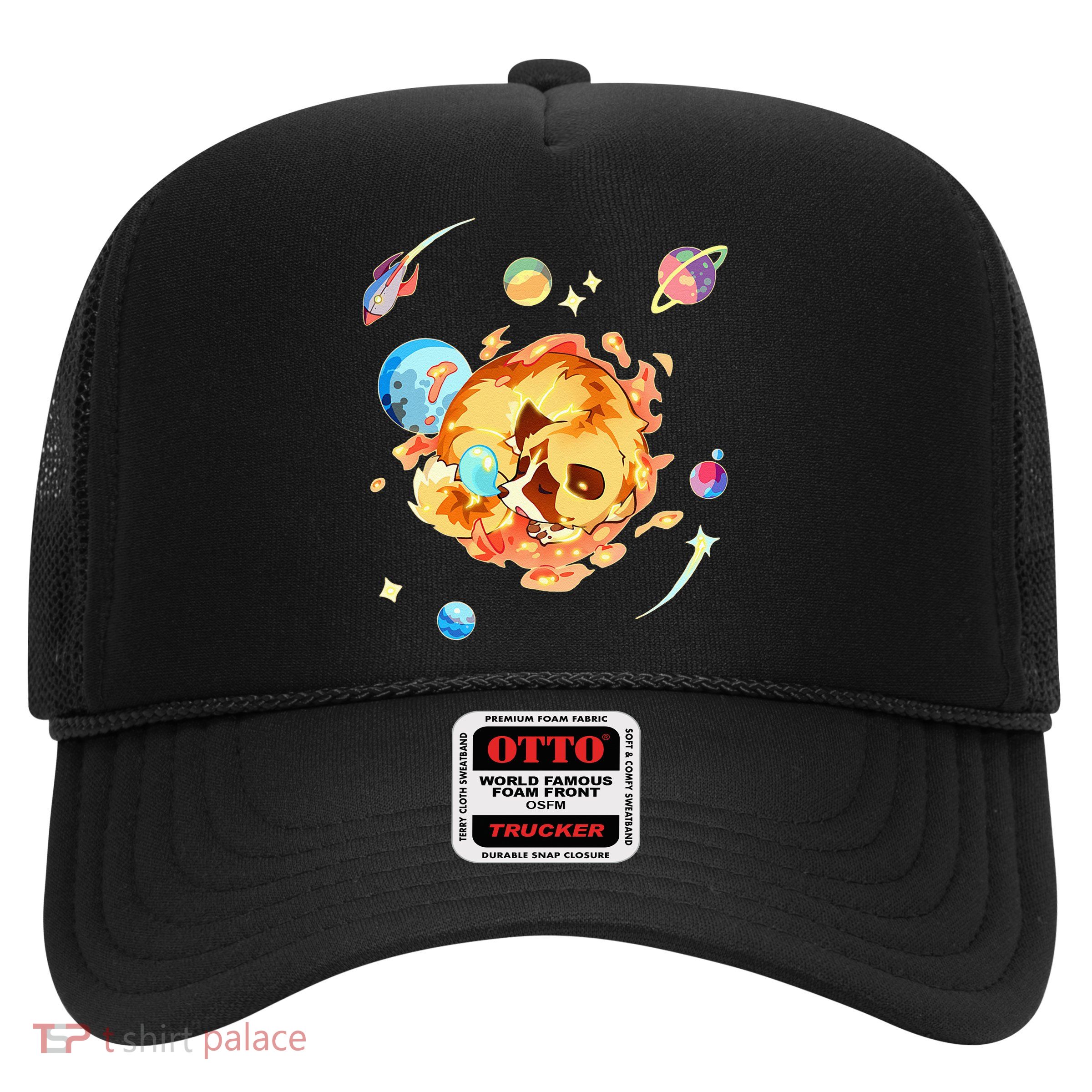Cute Sleepy Space Akita Dog Graphic Trucker Hat