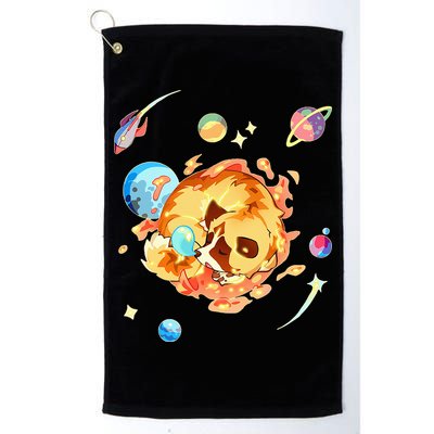 Cute Sleepy Space Akita Dog Graphic Golf Towel