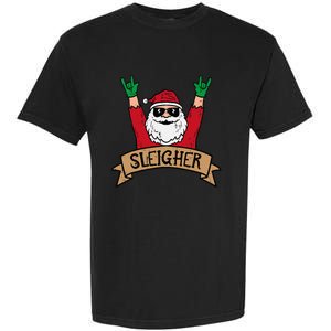 Christmas Sleigher Santa Rock Xmas Rocker Garment-Dyed Heavyweight T-Shirt