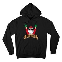 Christmas Sleigher Santa Rock Xmas Rocker Hoodie