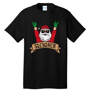 Christmas Sleigher Santa Rock Xmas Rocker Tall T-Shirt