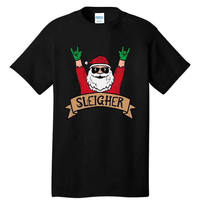 Christmas Sleigher Santa Rock Xmas Rocker Tall T-Shirt