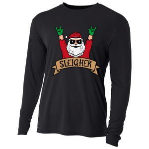 Christmas Sleigher Santa Rock Xmas Rocker Cooling Performance Long Sleeve Crew