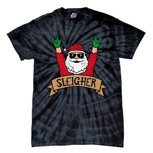 Christmas Sleigher Santa Rock Xmas Rocker Tie-Dye T-Shirt