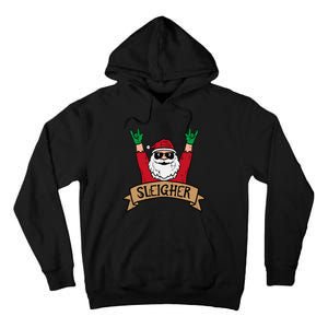 Christmas Sleigher Santa Rock Xmas Rocker Tall Hoodie