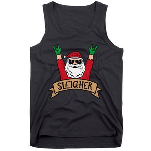 Christmas Sleigher Santa Rock Xmas Rocker Tank Top