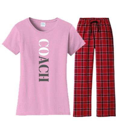 Coach School Sports Team Coach Outfit Gifts Women's Flannel Pajama Set