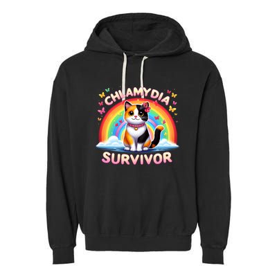 Chlamydia Survivor Sarcastic Ironic Inappropriate Garment-Dyed Fleece Hoodie