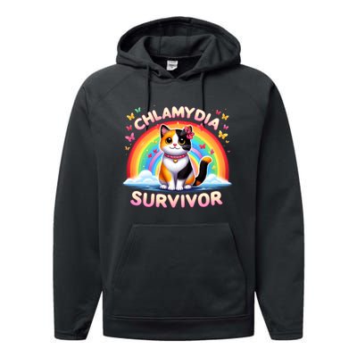 Chlamydia Survivor Sarcastic Ironic Inappropriate Performance Fleece Hoodie