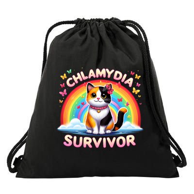 Chlamydia Survivor Sarcastic Ironic Inappropriate Drawstring Bag