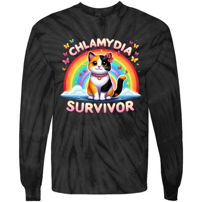 Chlamydia Survivor Sarcastic Ironic Inappropriate Tie-Dye Long Sleeve Shirt