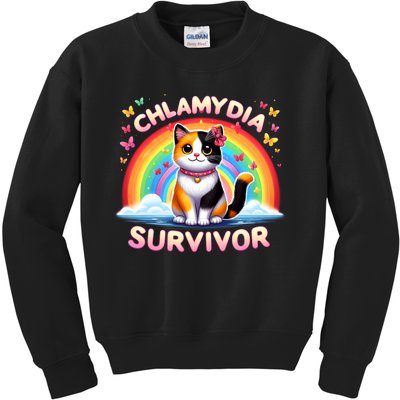 Chlamydia Survivor Sarcastic Ironic Inappropriate Kids Sweatshirt