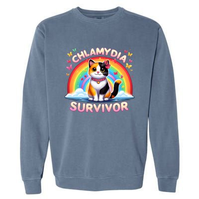 Chlamydia Survivor Sarcastic Ironic Inappropriate Garment-Dyed Sweatshirt