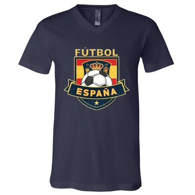 Cool Spain Soccer Team V-Neck T-Shirt