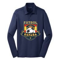 Cool Spain Soccer Team Silk Touch Performance Long Sleeve Polo