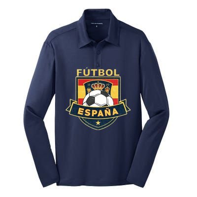 Cool Spain Soccer Team Silk Touch Performance Long Sleeve Polo