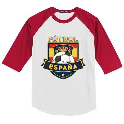 Cool Spain Soccer Team Kids Colorblock Raglan Jersey