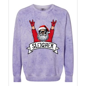 Christmas Sleigher Santa Rock Xmas Rocker Colorblast Crewneck Sweatshirt