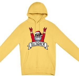 Christmas Sleigher Santa Rock Xmas Rocker Premium Pullover Hoodie