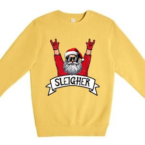 Christmas Sleigher Santa Rock Xmas Rocker Premium Crewneck Sweatshirt