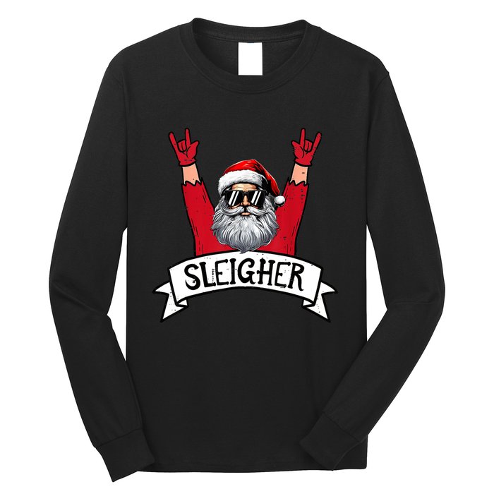 Christmas Sleigher Santa Rock Xmas Rocker Long Sleeve Shirt