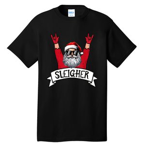 Christmas Sleigher Santa Rock Xmas Rocker Tall T-Shirt