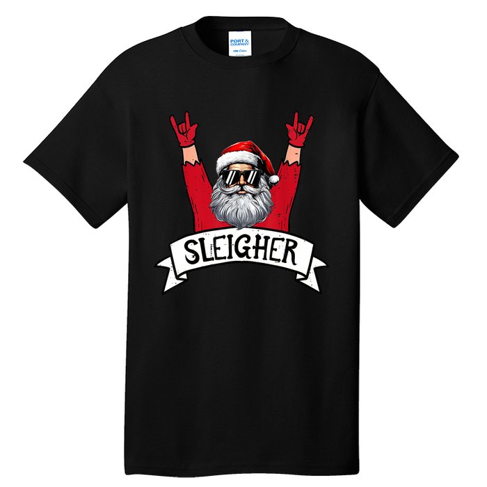 Christmas Sleigher Santa Rock Xmas Rocker Tall T-Shirt