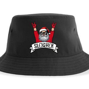 Christmas Sleigher Santa Rock Xmas Rocker Sustainable Bucket Hat