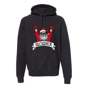 Christmas Sleigher Santa Rock Xmas Rocker Premium Hoodie