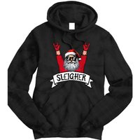 Christmas Sleigher Santa Rock Xmas Rocker Tie Dye Hoodie