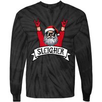 Christmas Sleigher Santa Rock Xmas Rocker Tie-Dye Long Sleeve Shirt