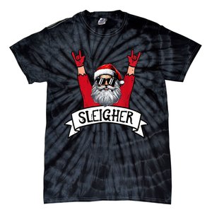 Christmas Sleigher Santa Rock Xmas Rocker Tie-Dye T-Shirt