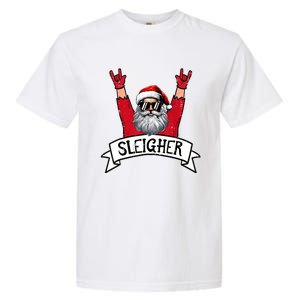 Christmas Sleigher Santa Rock Xmas Rocker Garment-Dyed Heavyweight T-Shirt