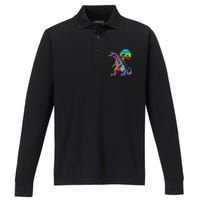 Cool Streetwear Synthwave 80s 90s Retro Anime Snakezilla Performance Long Sleeve Polo