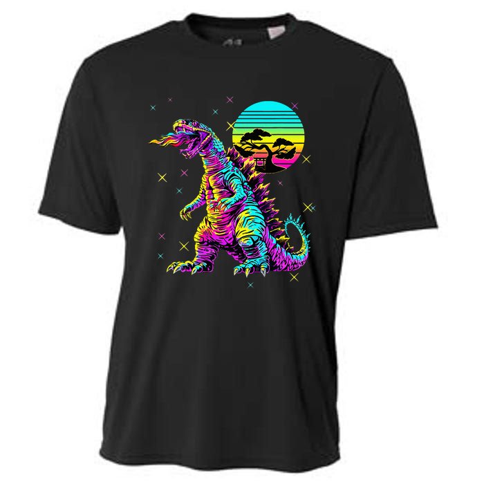 Cool Streetwear Synthwave 80s 90s Retro Anime Snakezilla Cooling Performance Crew T-Shirt