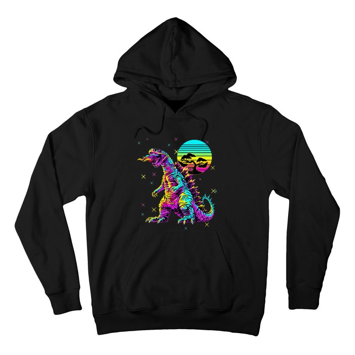 Cool Streetwear Synthwave 80s 90s Retro Anime Snakezilla Hoodie