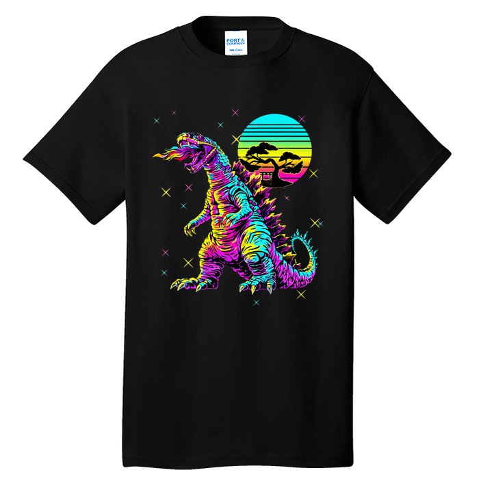 Cool Streetwear Synthwave 80s 90s Retro Anime Snakezilla Tall T-Shirt